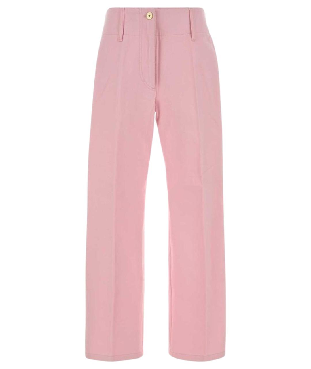 PATOU Розовые хлопковые прямые брюки, фото 1