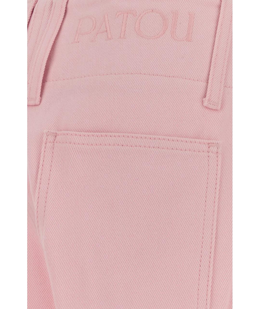 PATOU Розовые хлопковые прямые брюки, фото 3