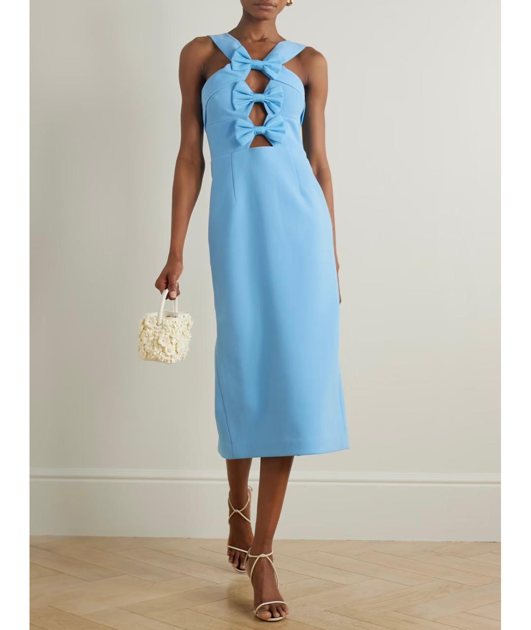 REBECCA VALLANCE Голубое полиэстеровое платье, фото 2