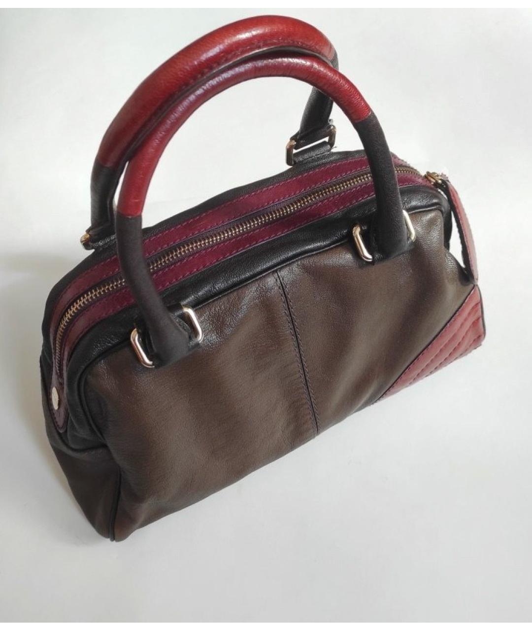 ETRO Хаки кожаная сумка с короткими ручками, фото 3