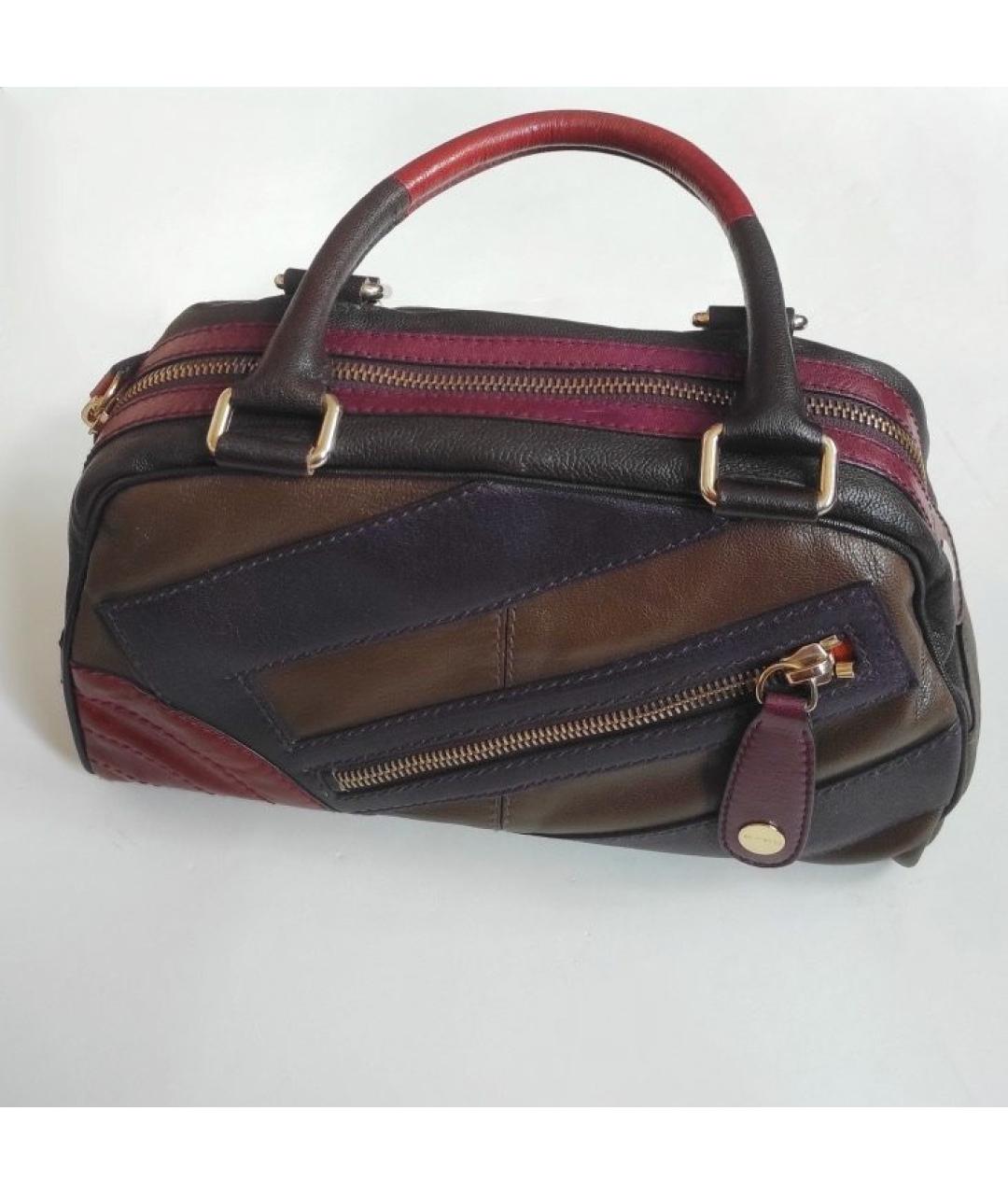 ETRO Хаки кожаная сумка с короткими ручками, фото 2