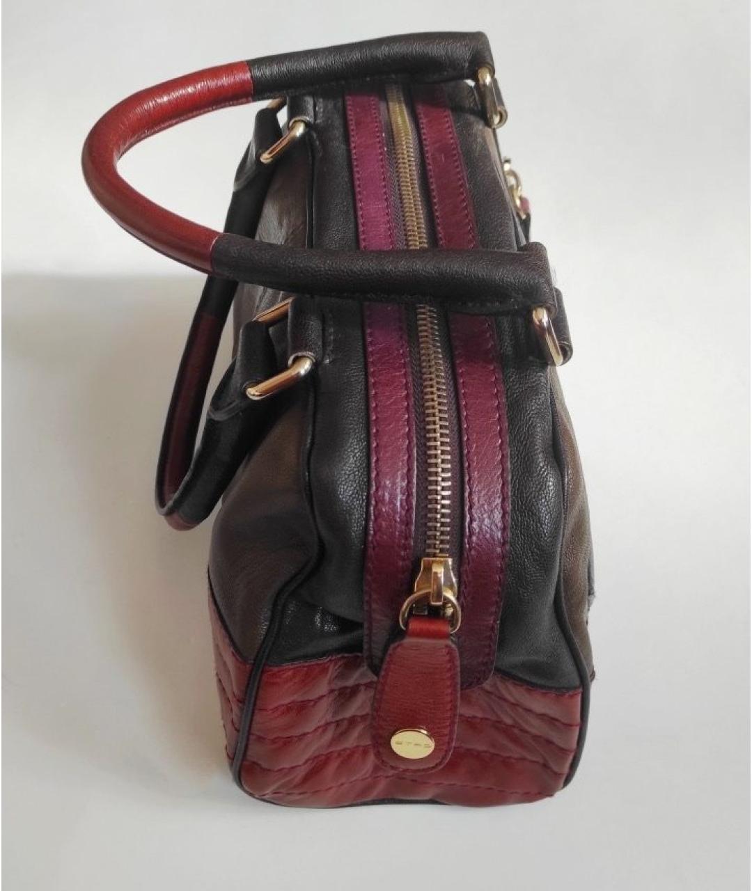 ETRO Хаки кожаная сумка с короткими ручками, фото 6