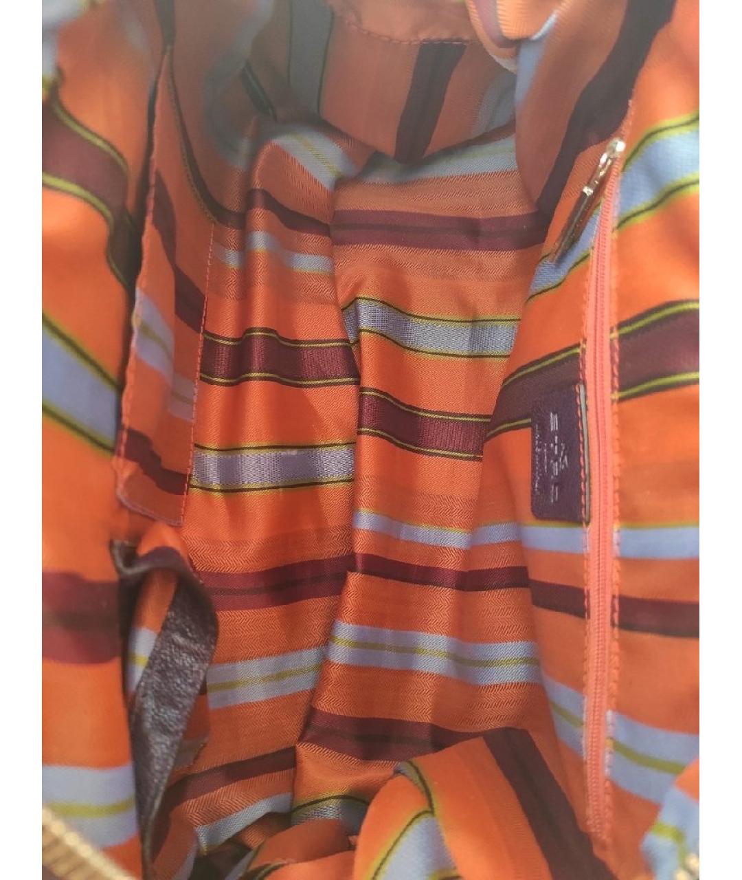 ETRO Хаки кожаная сумка с короткими ручками, фото 4