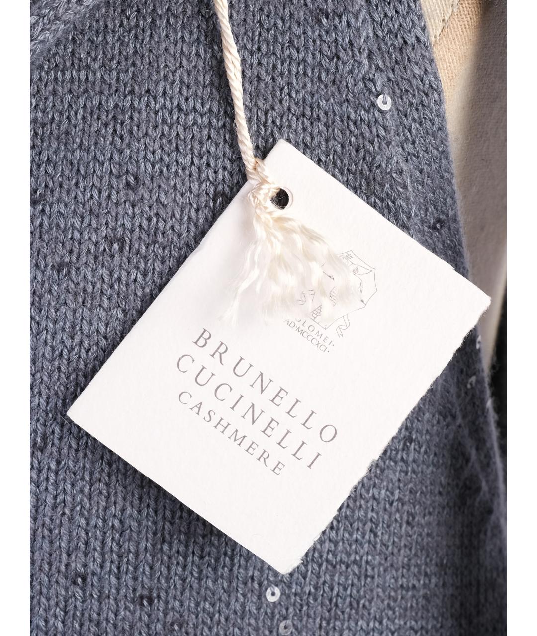 BRUNELLO CUCINELLI Серый кашемировый джемпер / свитер, фото 3