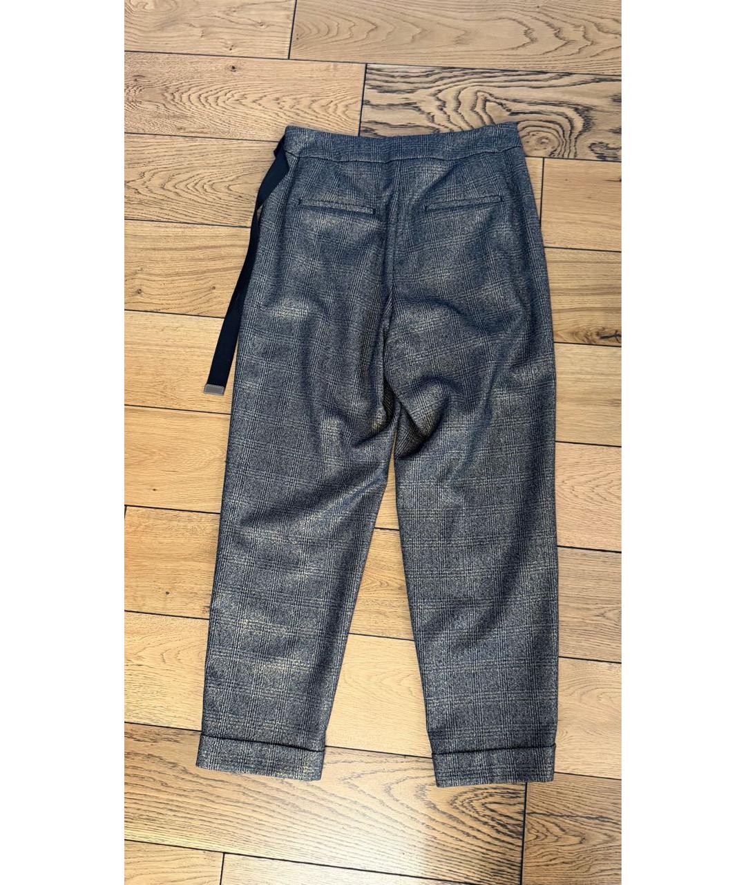 PESERICO Коричневые шерстяные прямые брюки, фото 2