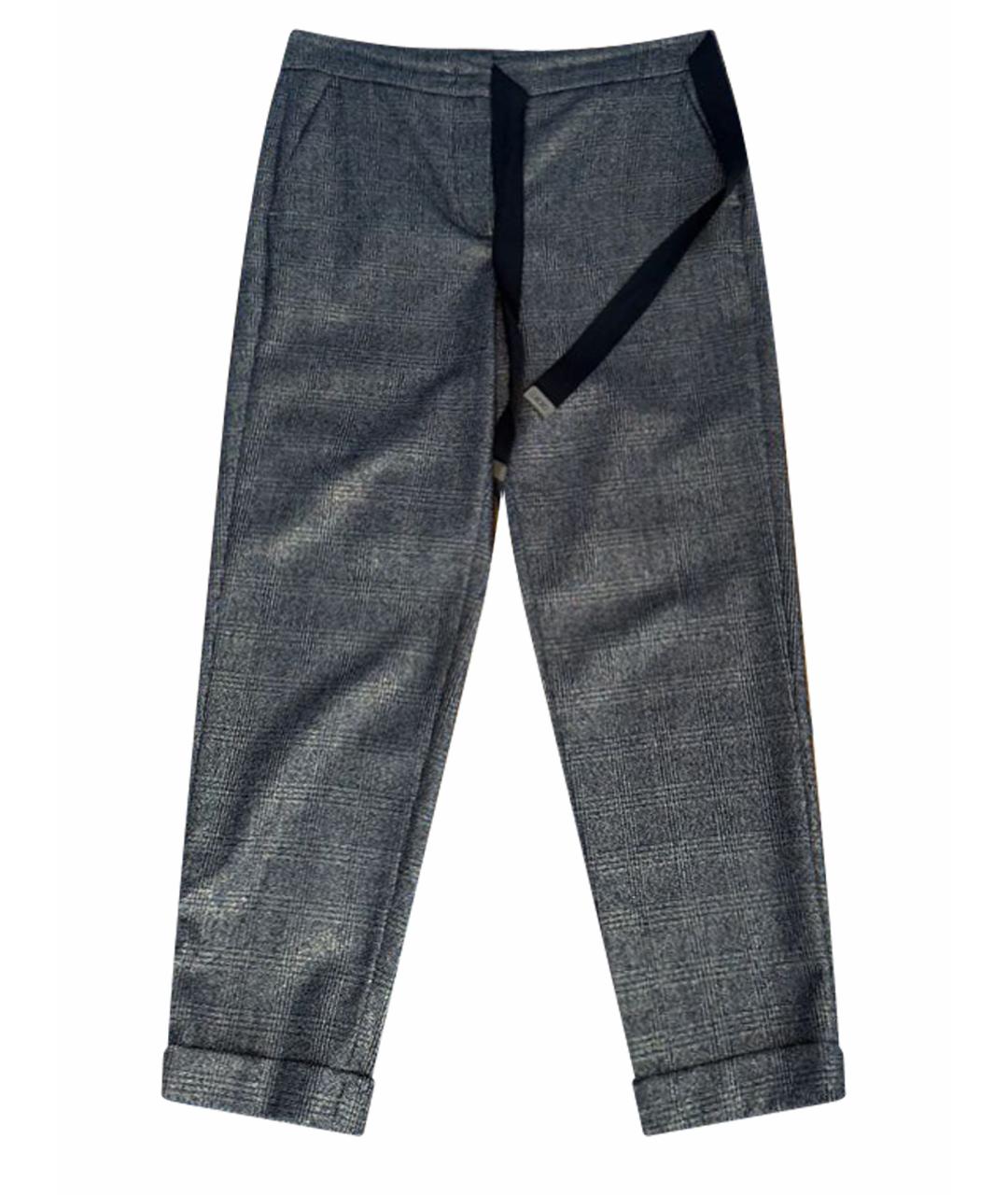 PESERICO Коричневые шерстяные прямые брюки, фото 1