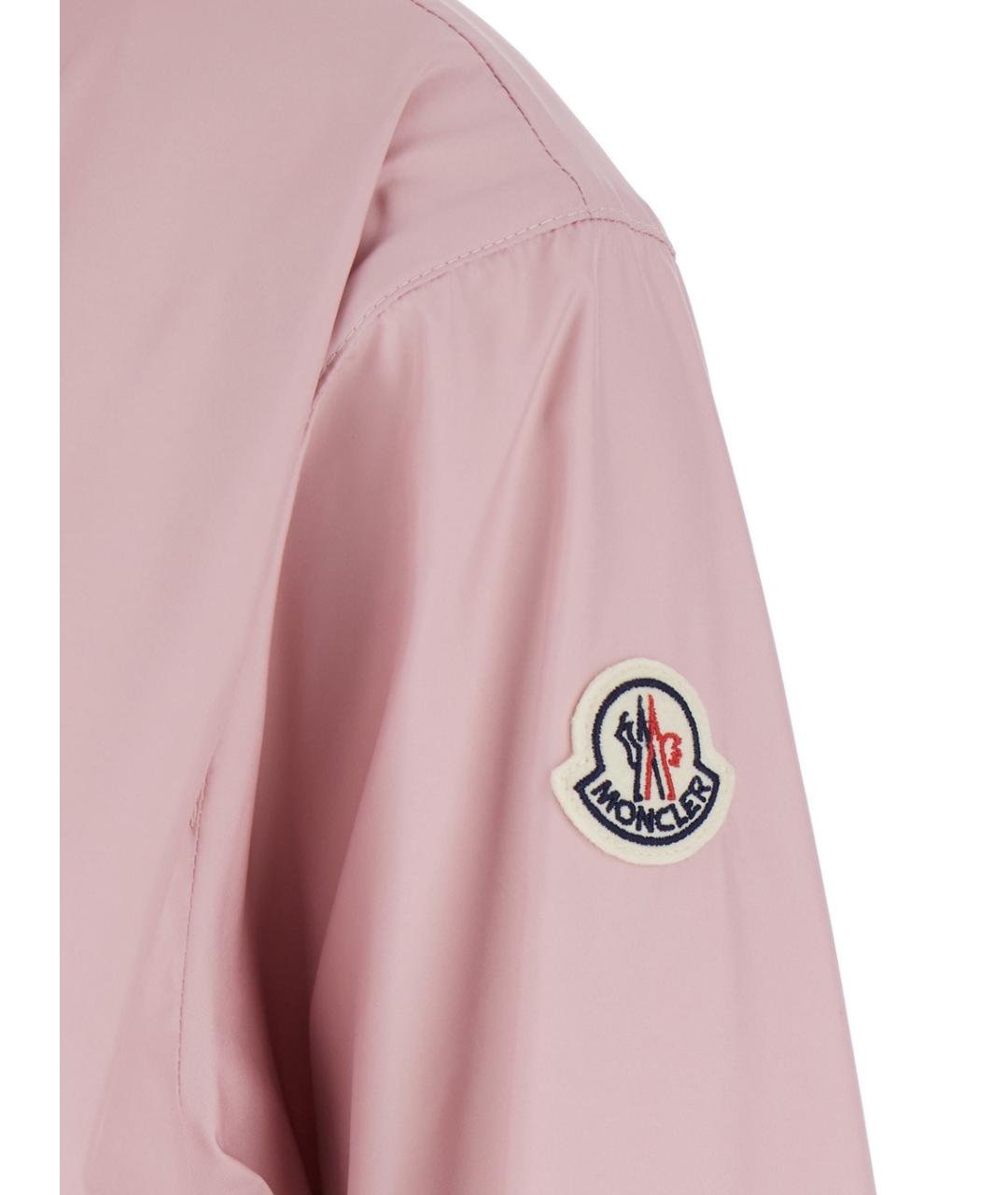 MONCLER Розовая полиэстеровая куртка, фото 3