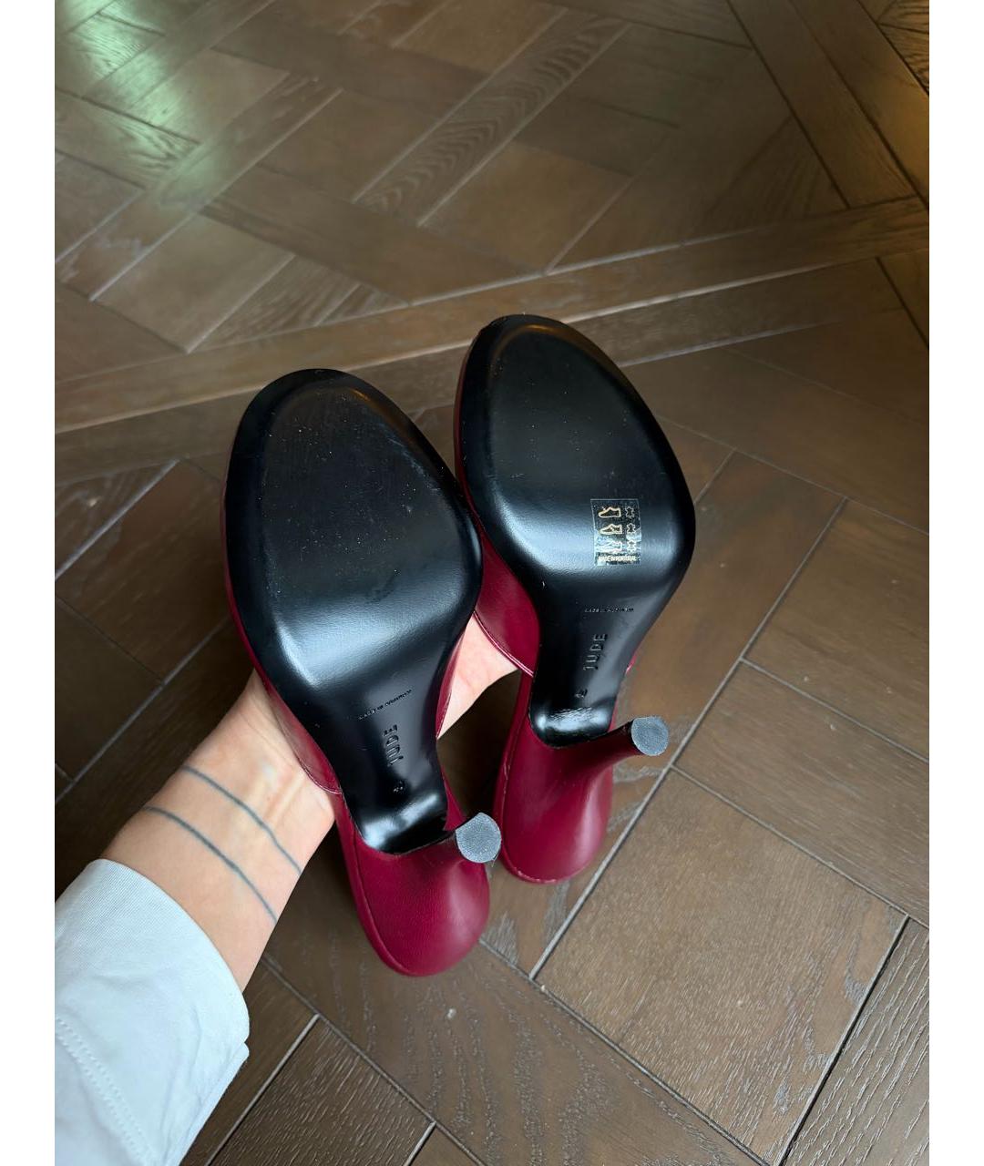 JUDE Бордовые кожаные туфли, фото 2