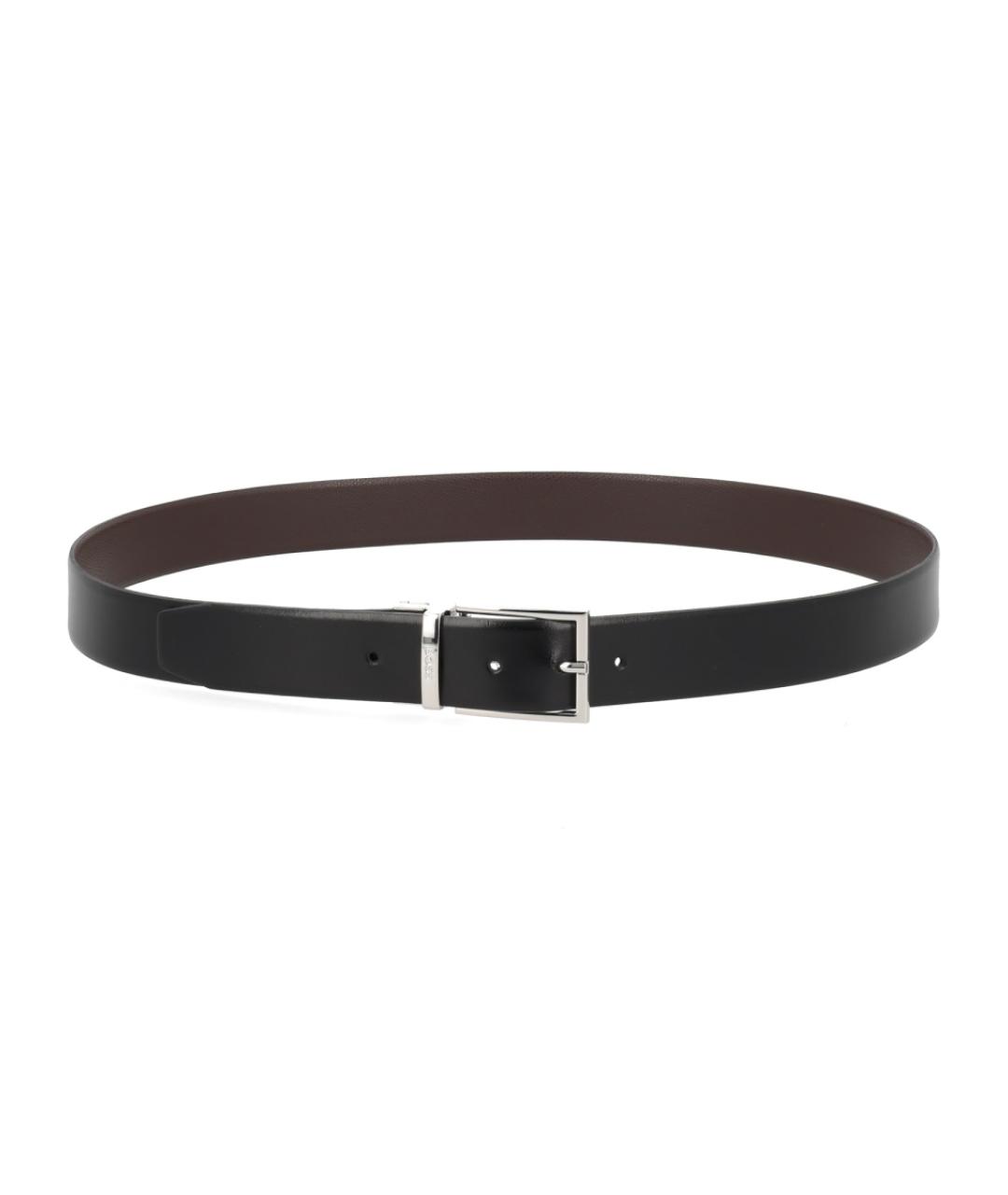 HUGO BOSS Черный кожаный ремень, фото 1