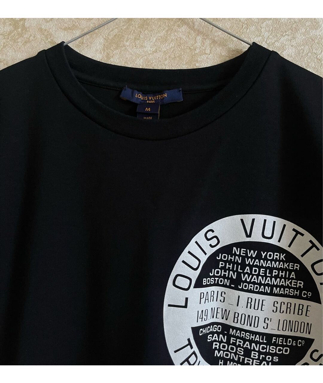 LOUIS VUITTON Черная хлопковая футболка, фото 3
