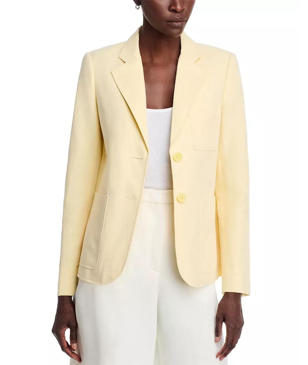 MICHAEL KORS Желтый льняной жакет/пиджак, фото 3