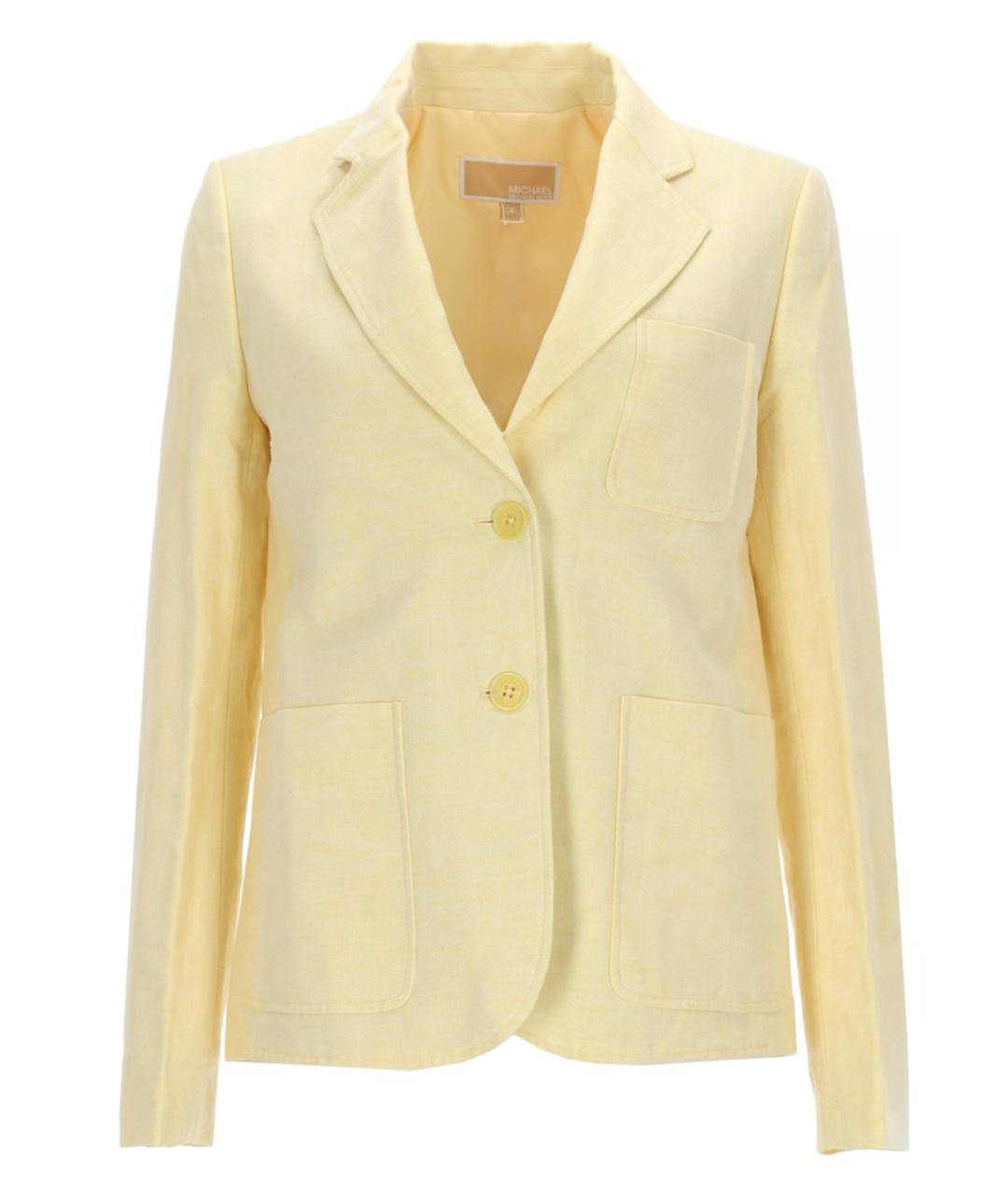 MICHAEL KORS Желтый льняной жакет/пиджак, фото 1