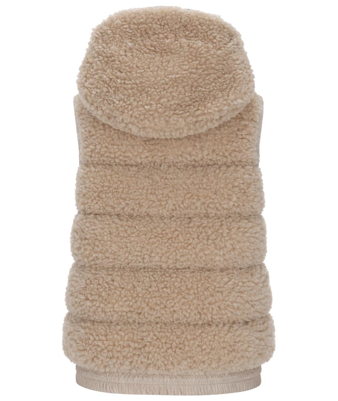 MONCLER GRENOBLE Бежевый полиамидовый жилет, фото 2