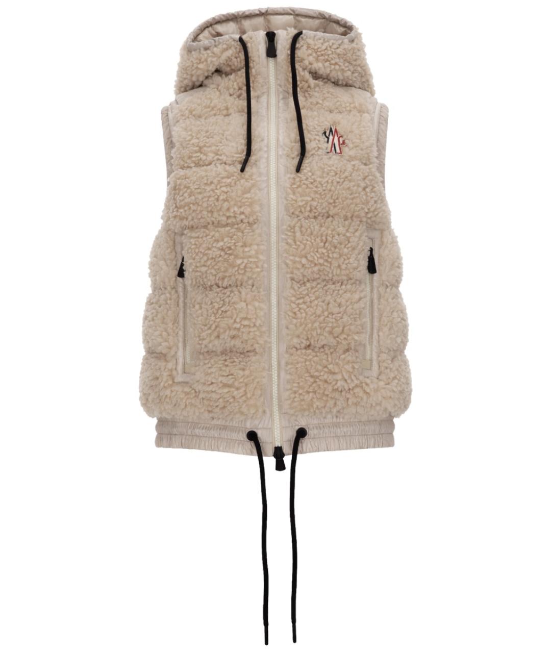 MONCLER GRENOBLE Бежевый полиамидовый жилет, фото 1