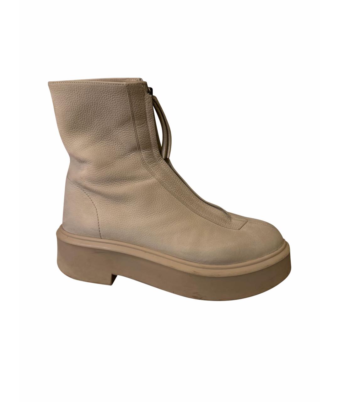 THE ROW Бежевые кожаные ботинки, фото 1