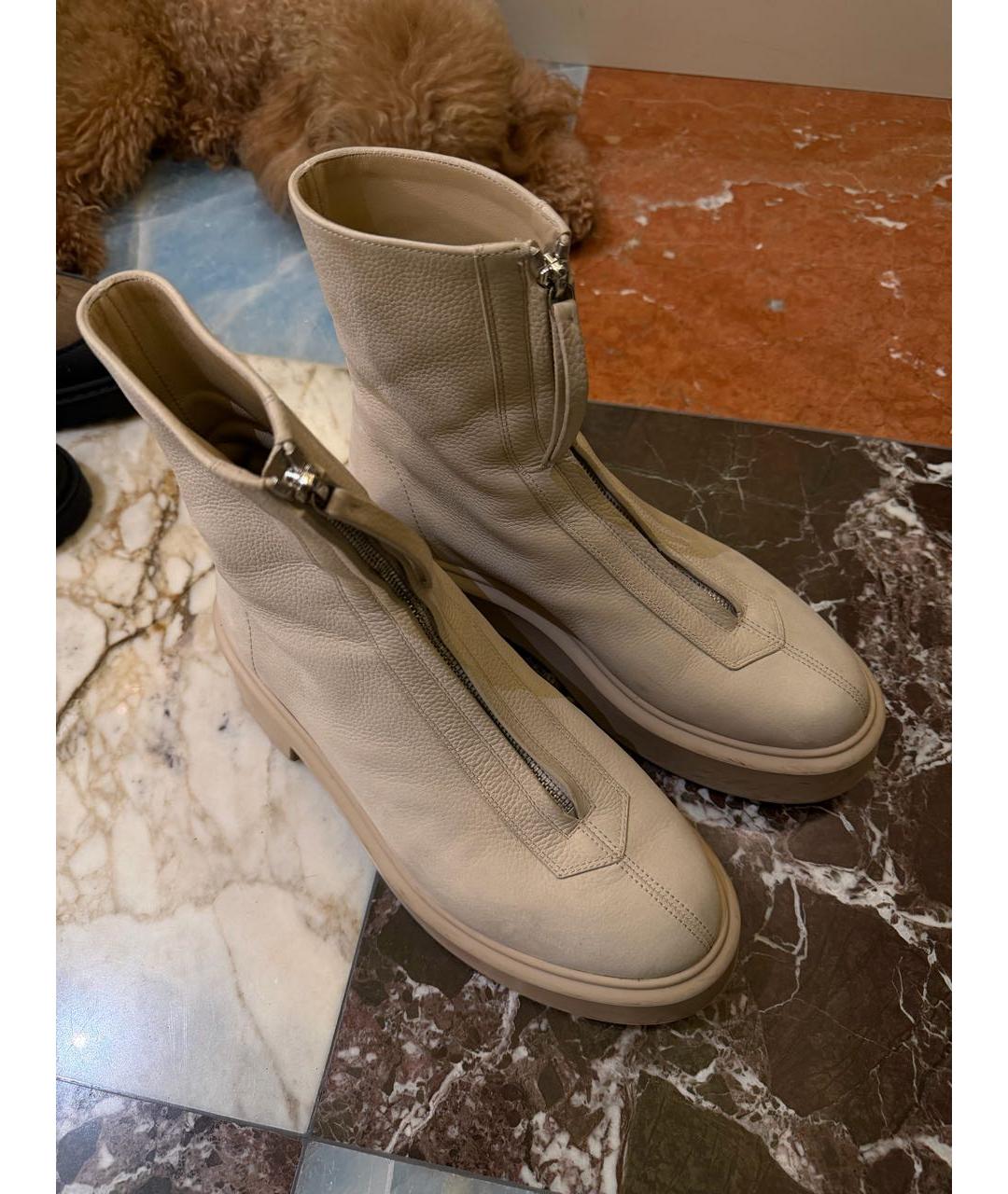 THE ROW Бежевые кожаные ботинки, фото 2