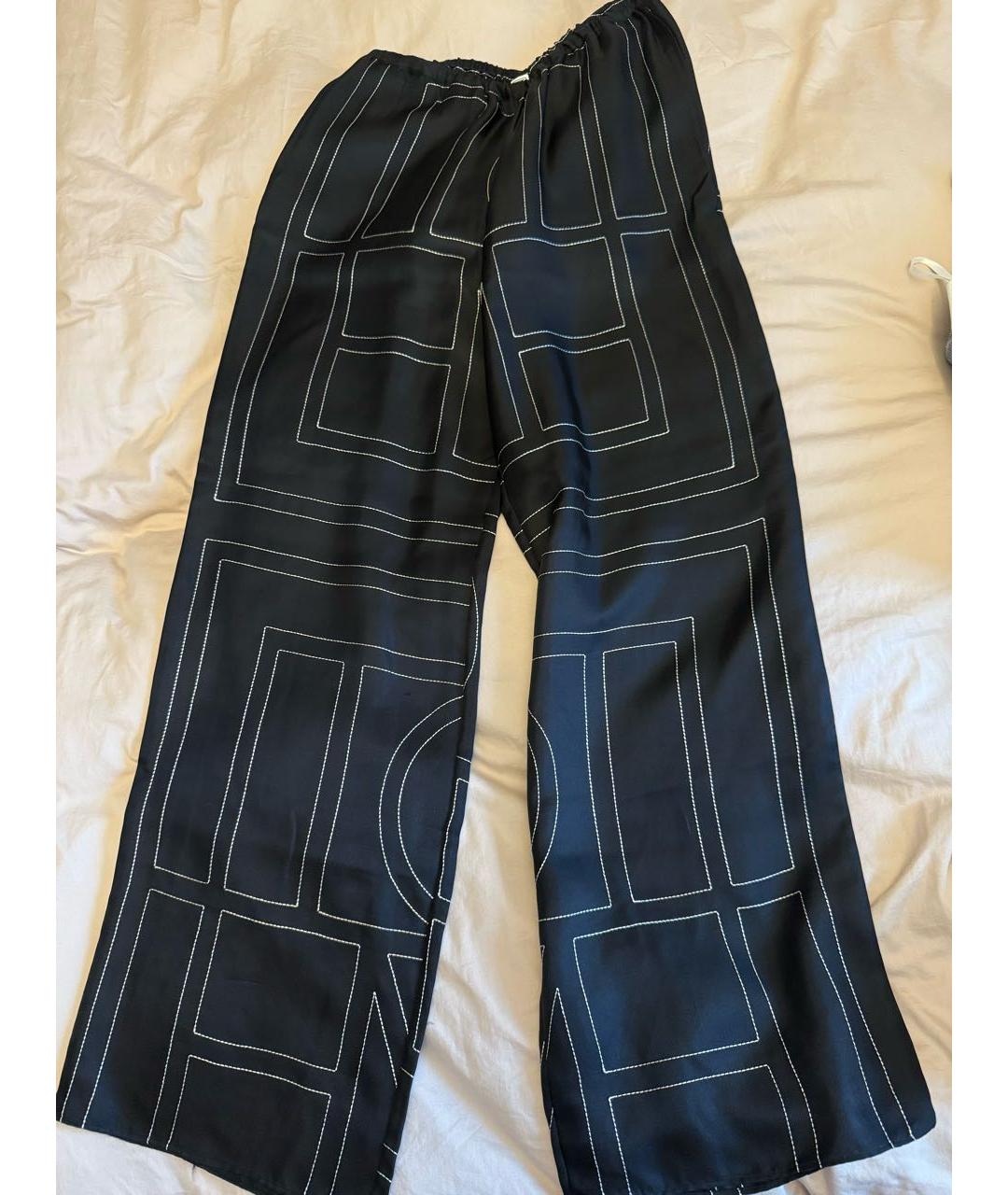 TOTEME Черные шелковые брюки широкие, фото 4