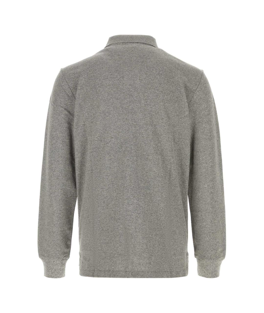 POLO RALPH LAUREN Серое хлопковое поло с длинным рукавом, фото 2