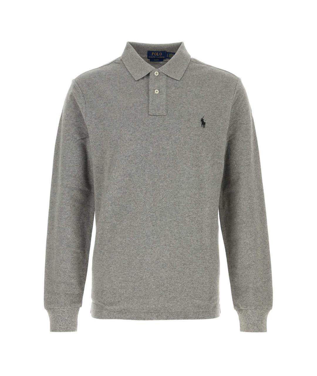 POLO RALPH LAUREN Серое хлопковое поло с длинным рукавом, фото 1