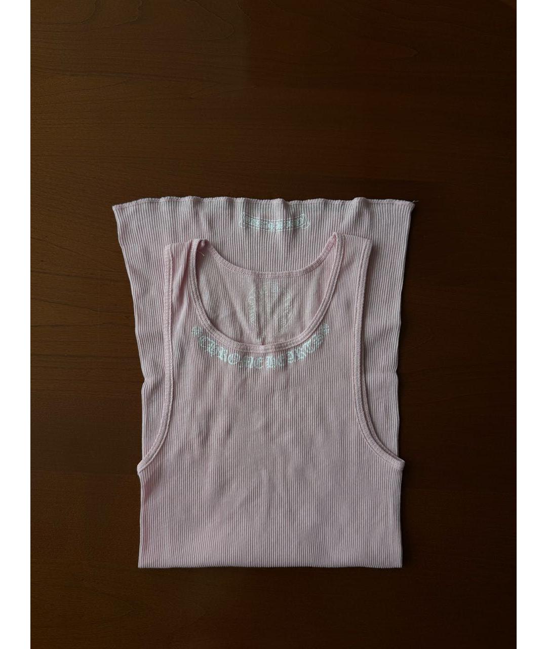 CHROME HEARTS Розовая хлопковая майка, фото 7