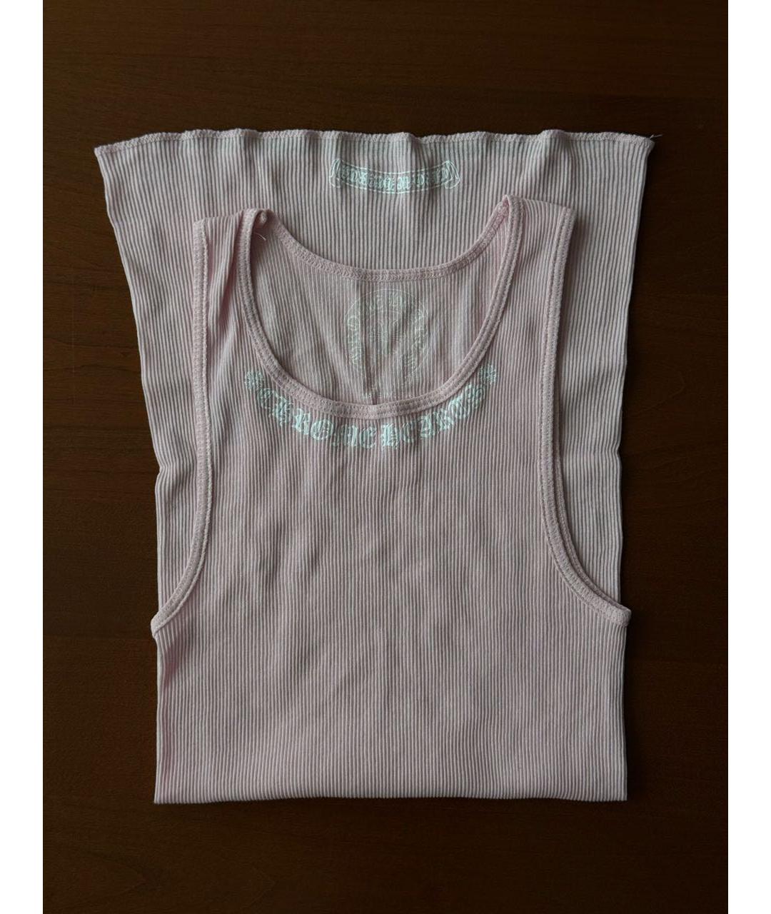 CHROME HEARTS Розовая хлопковая майка, фото 5