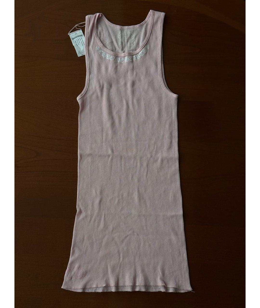 CHROME HEARTS Розовая хлопковая майка, фото 9