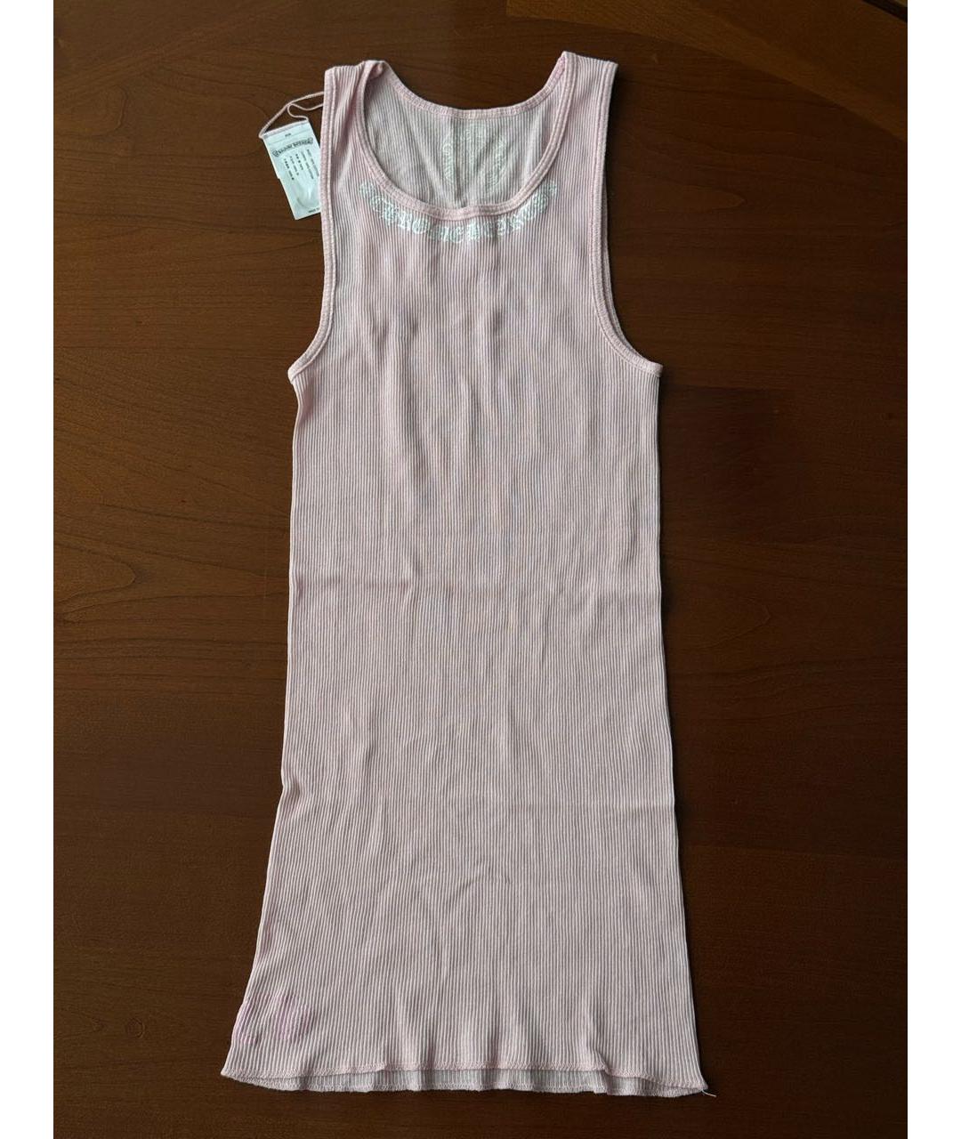 CHROME HEARTS Розовая хлопковая майка, фото 8