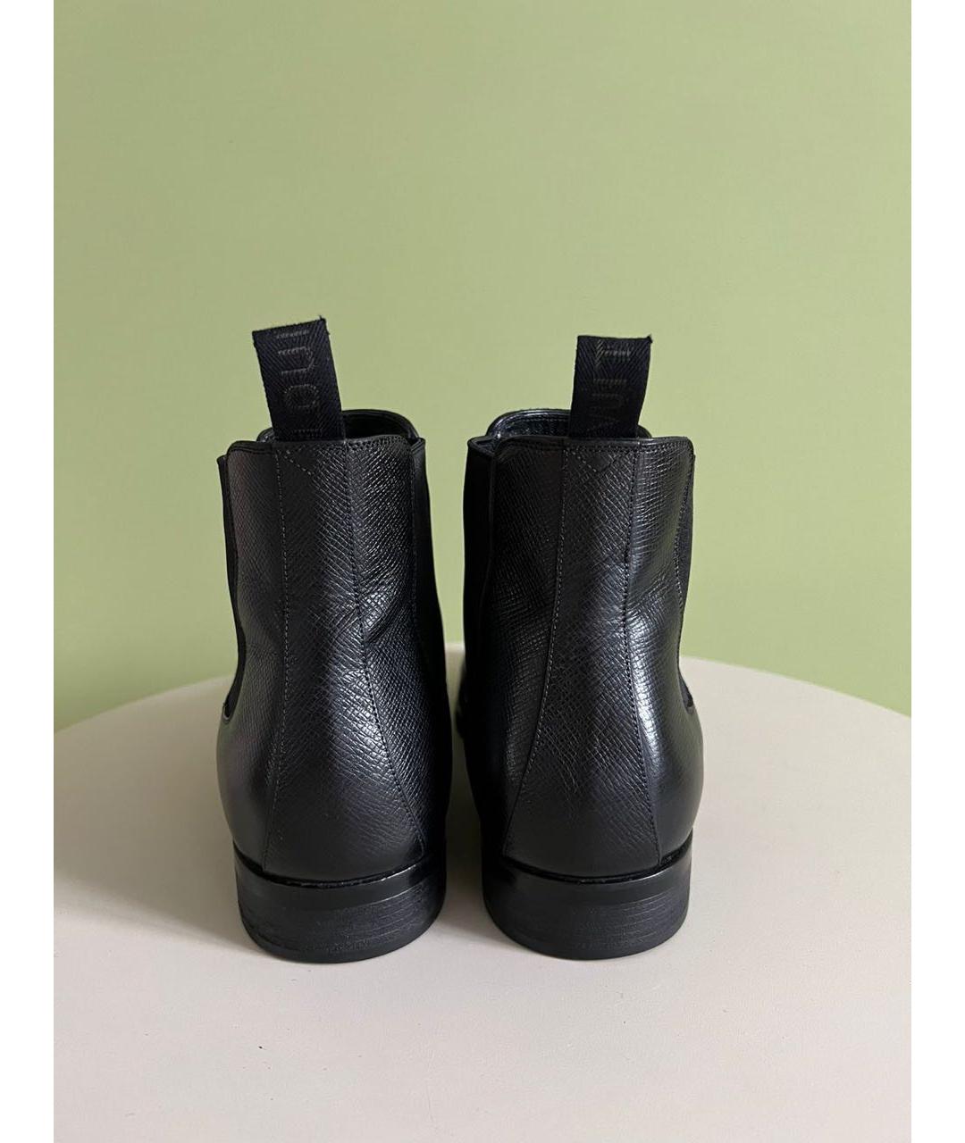 LOUIS VUITTON Черные кожаные высокие ботинки, фото 3