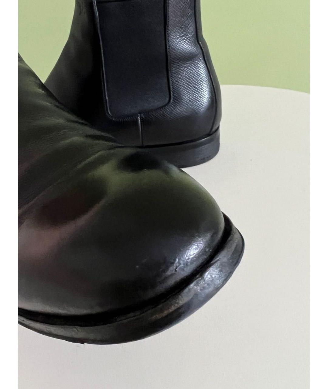 LOUIS VUITTON Черные кожаные высокие ботинки, фото 7