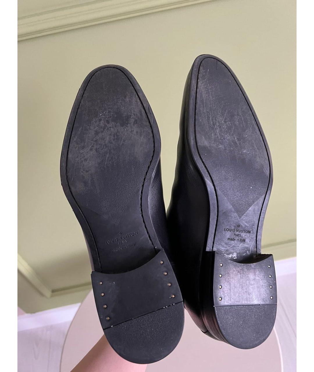 LOUIS VUITTON Черные кожаные высокие ботинки, фото 2