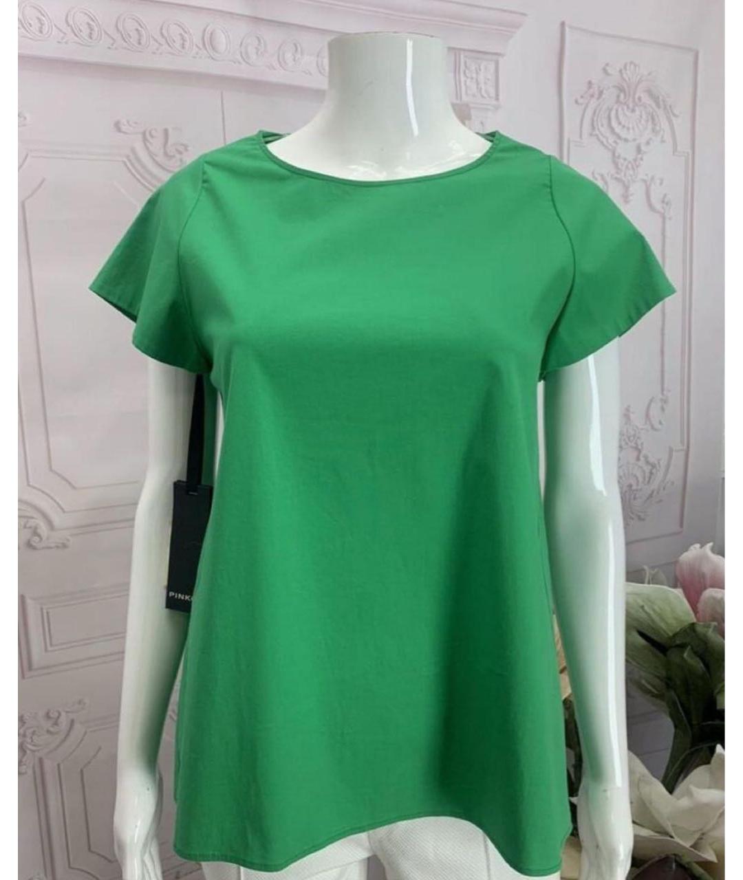 PINKO Зеленая хлопковая футболка, фото 5