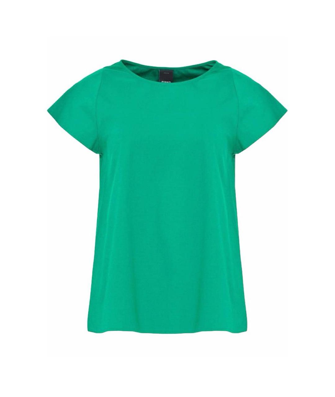 PINKO Зеленая хлопковая футболка, фото 1