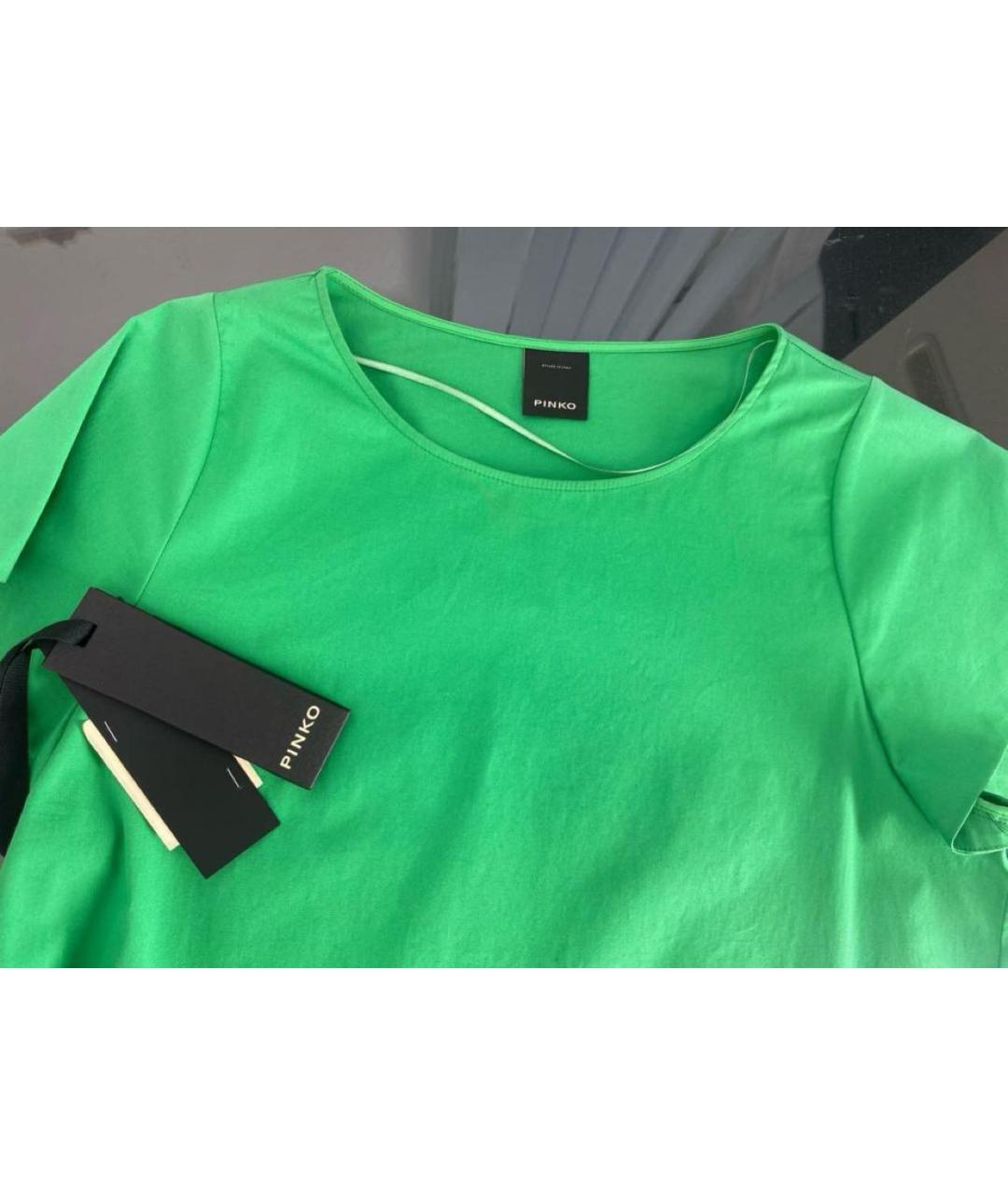 PINKO Зеленая хлопковая футболка, фото 3