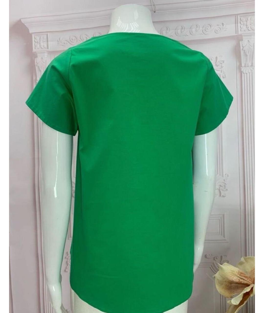 PINKO Зеленая хлопковая футболка, фото 2