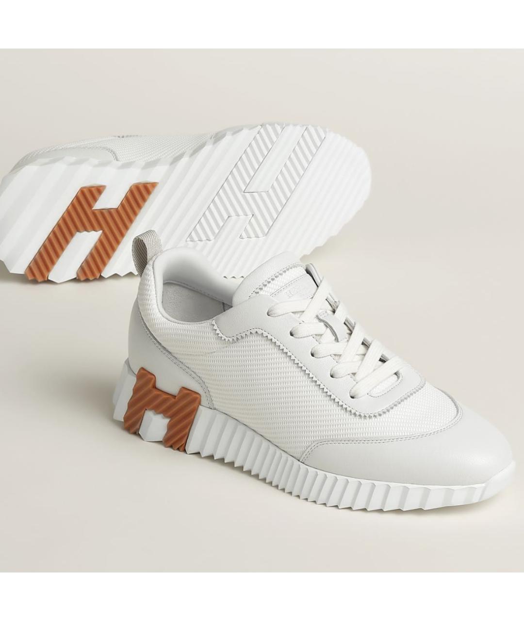 HERMES Белые текстильные кроссовки, фото 2