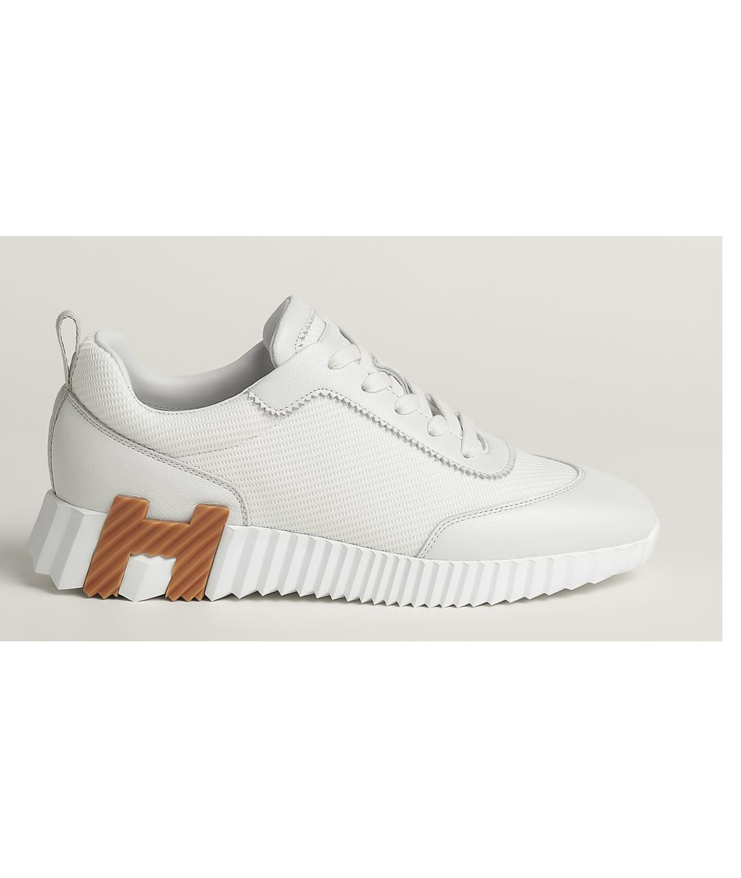 HERMES Белые текстильные кроссовки, фото 5