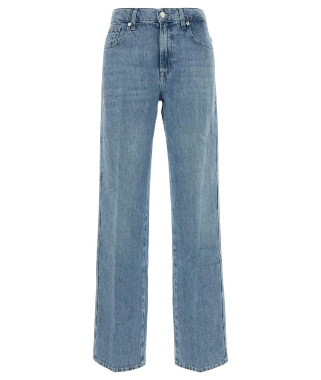 7 FOR ALL MANKIND Голубые хлопковые прямые джинсы, фото 1