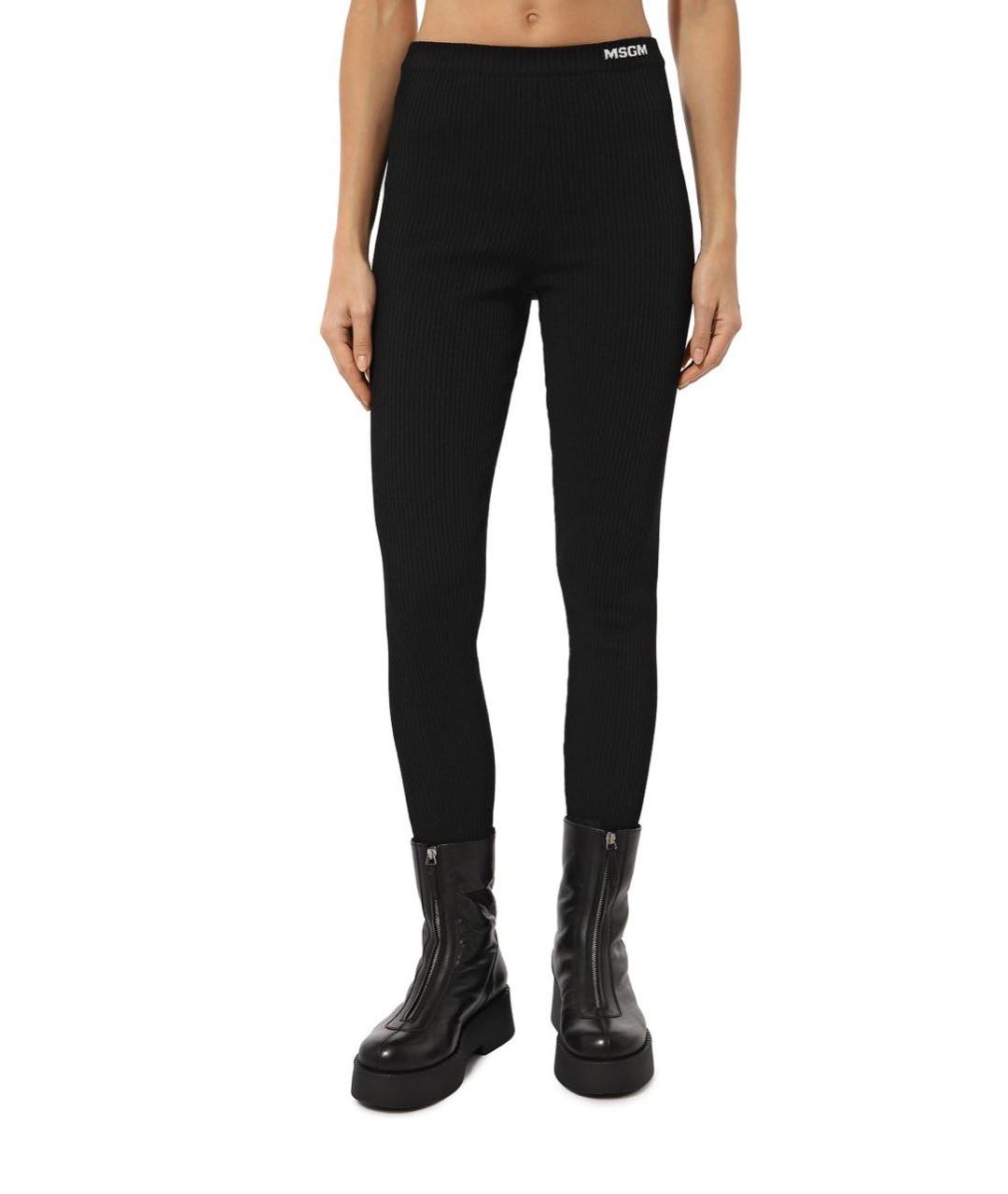 MSGM Черные вискозные леггинсы и велосипедки, фото 2