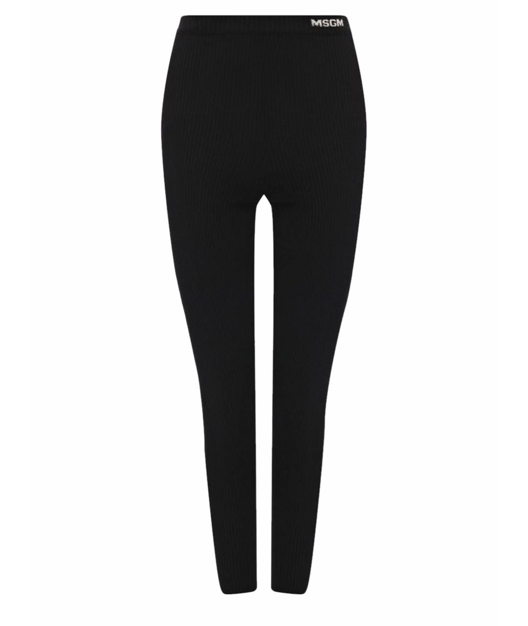 MSGM Черные вискозные леггинсы и велосипедки, фото 1