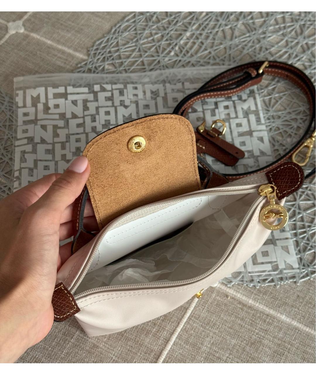 LONGCHAMP Бежевая сумка с короткими ручками, фото 3