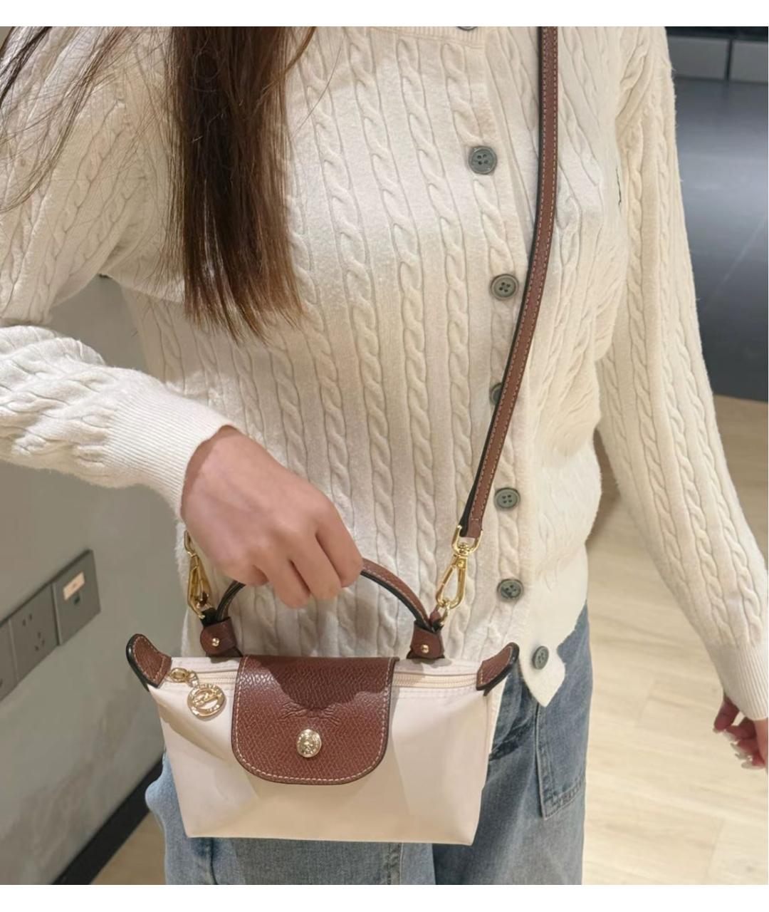 LONGCHAMP Бежевая сумка с короткими ручками, фото 7