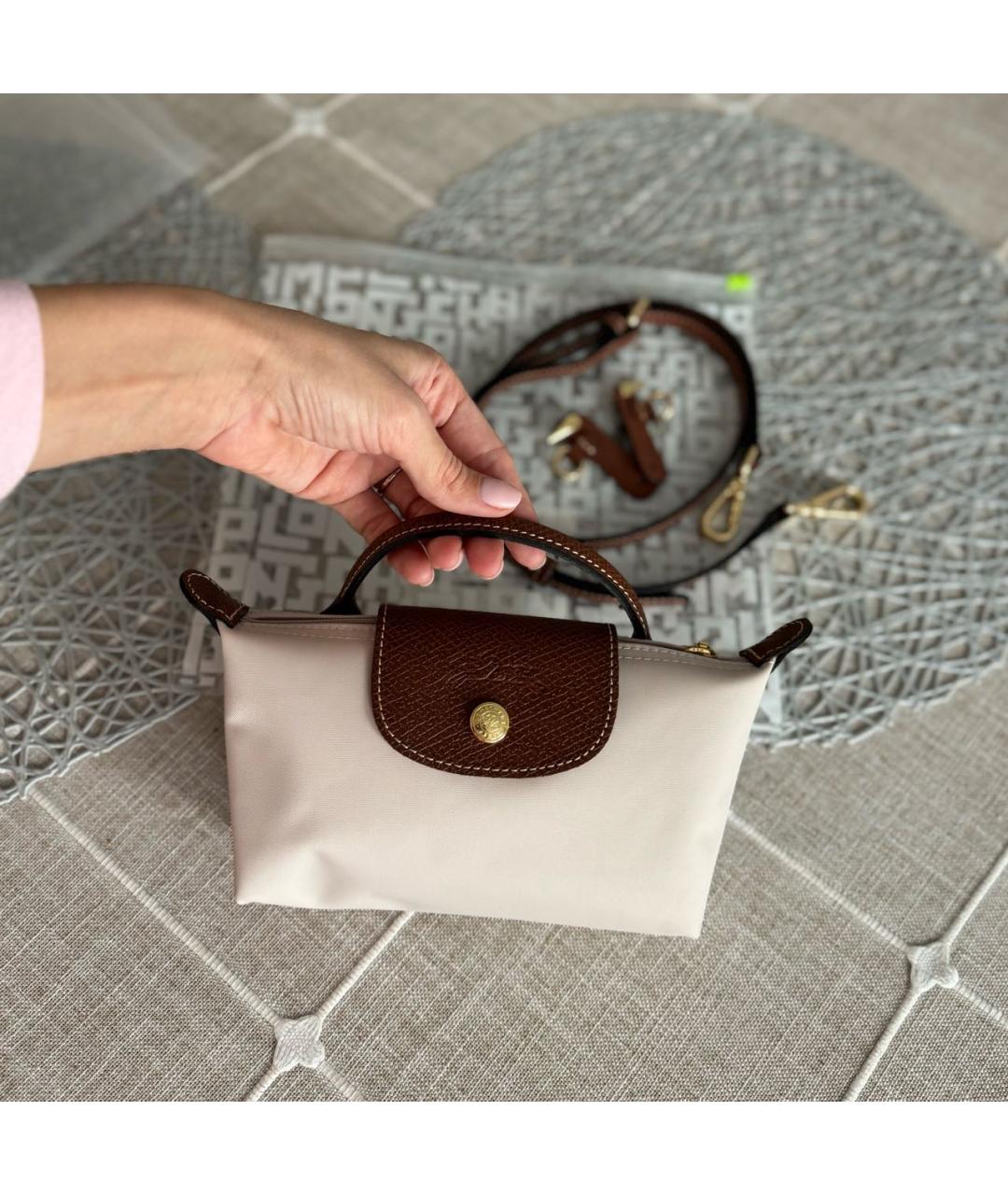 LONGCHAMP Бежевая сумка с короткими ручками, фото 2