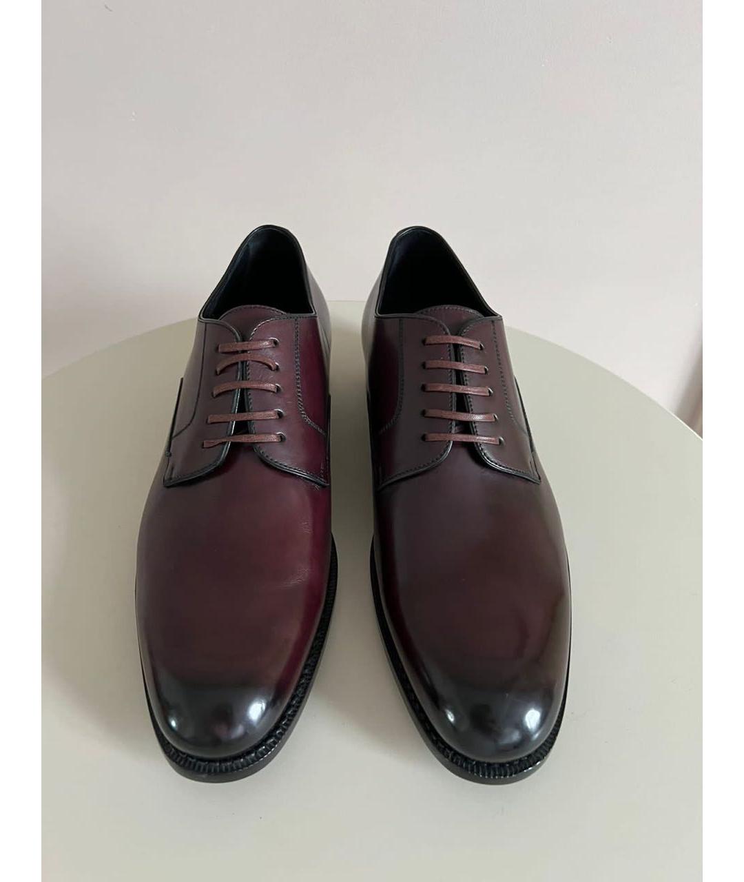 CHRISTIAN DIOR Бордовые кожаные туфли, фото 2