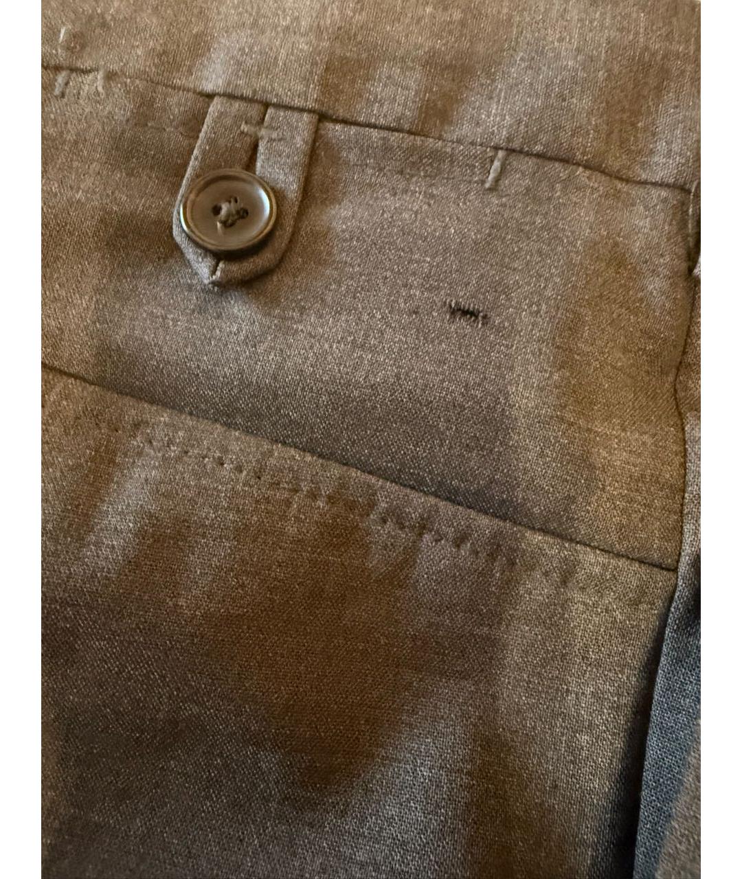 PRADA Серые шерстяные классические брюки, фото 7