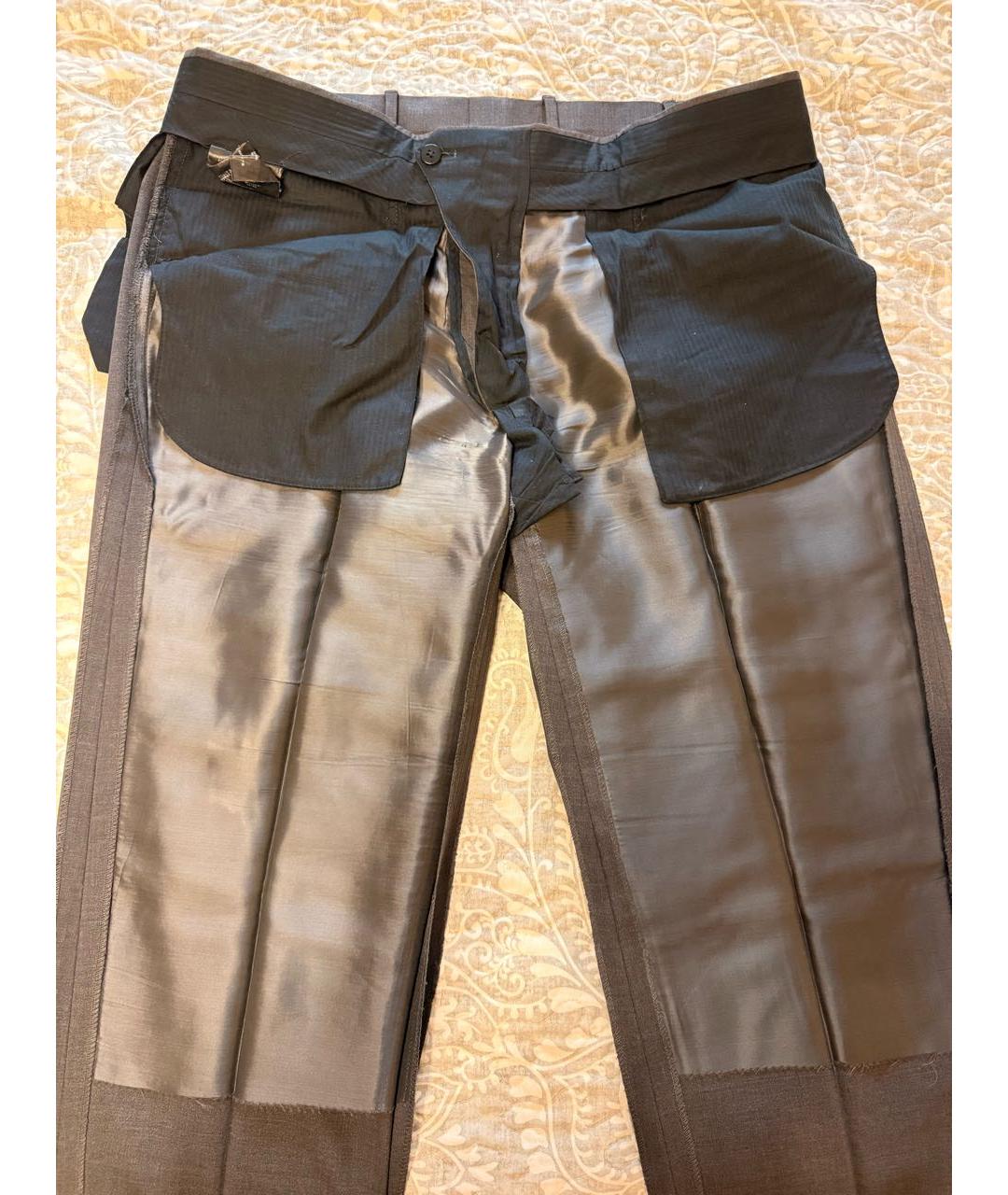 PRADA Серые шерстяные классические брюки, фото 3