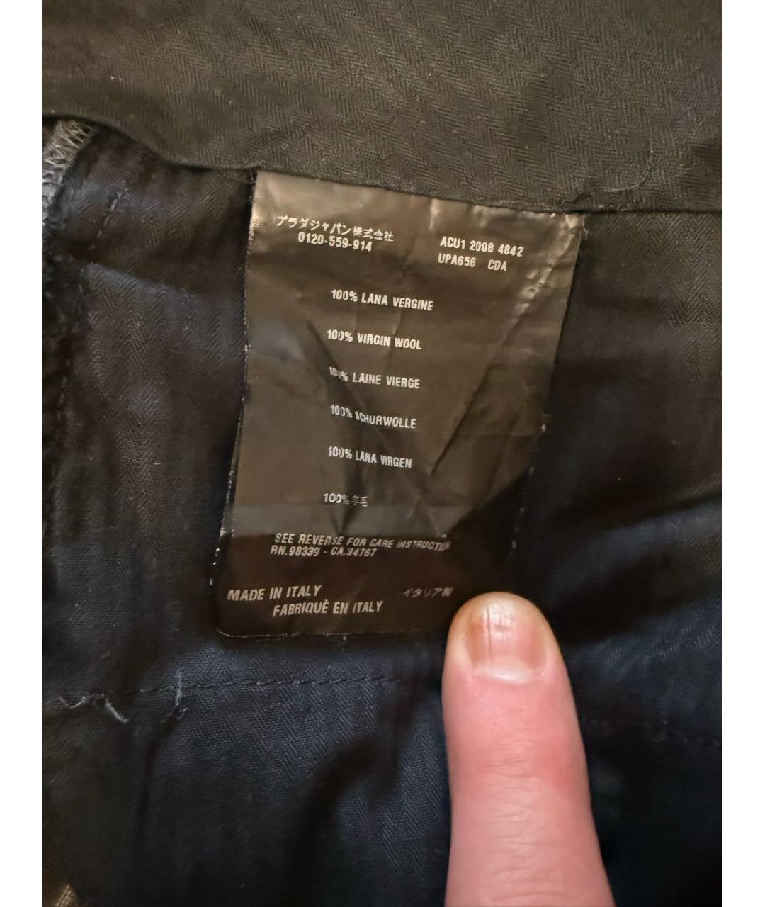 PRADA Серые шерстяные классические брюки, фото 5