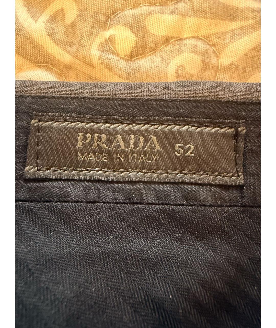 PRADA Серые шерстяные классические брюки, фото 6