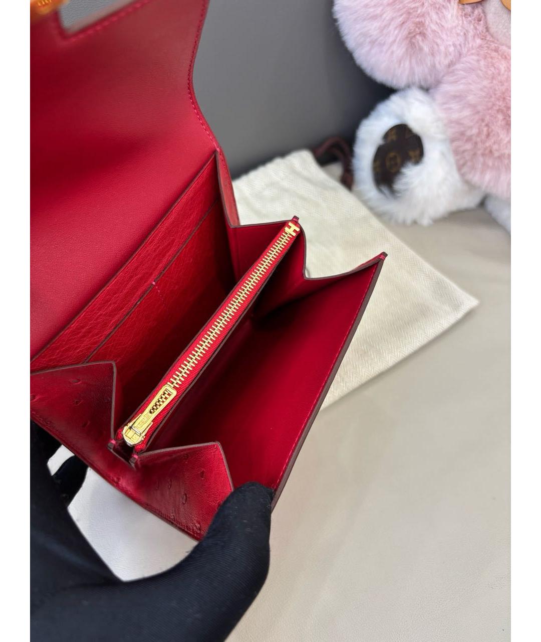 HERMES Красный кожаный кошелек, фото 8