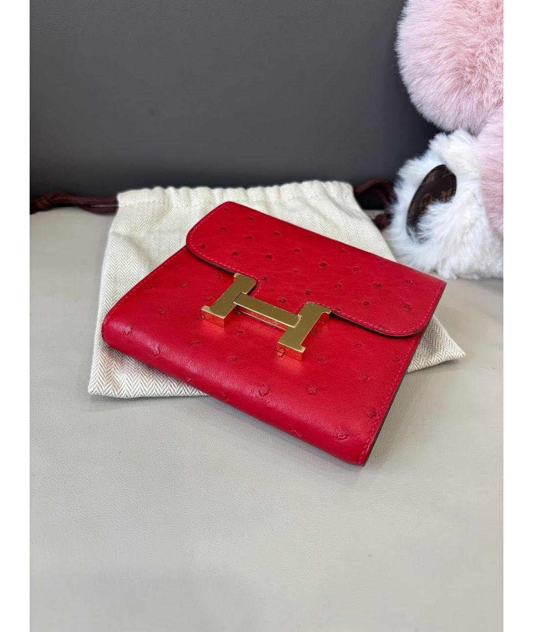 HERMES Красный кожаный кошелек, фото 6