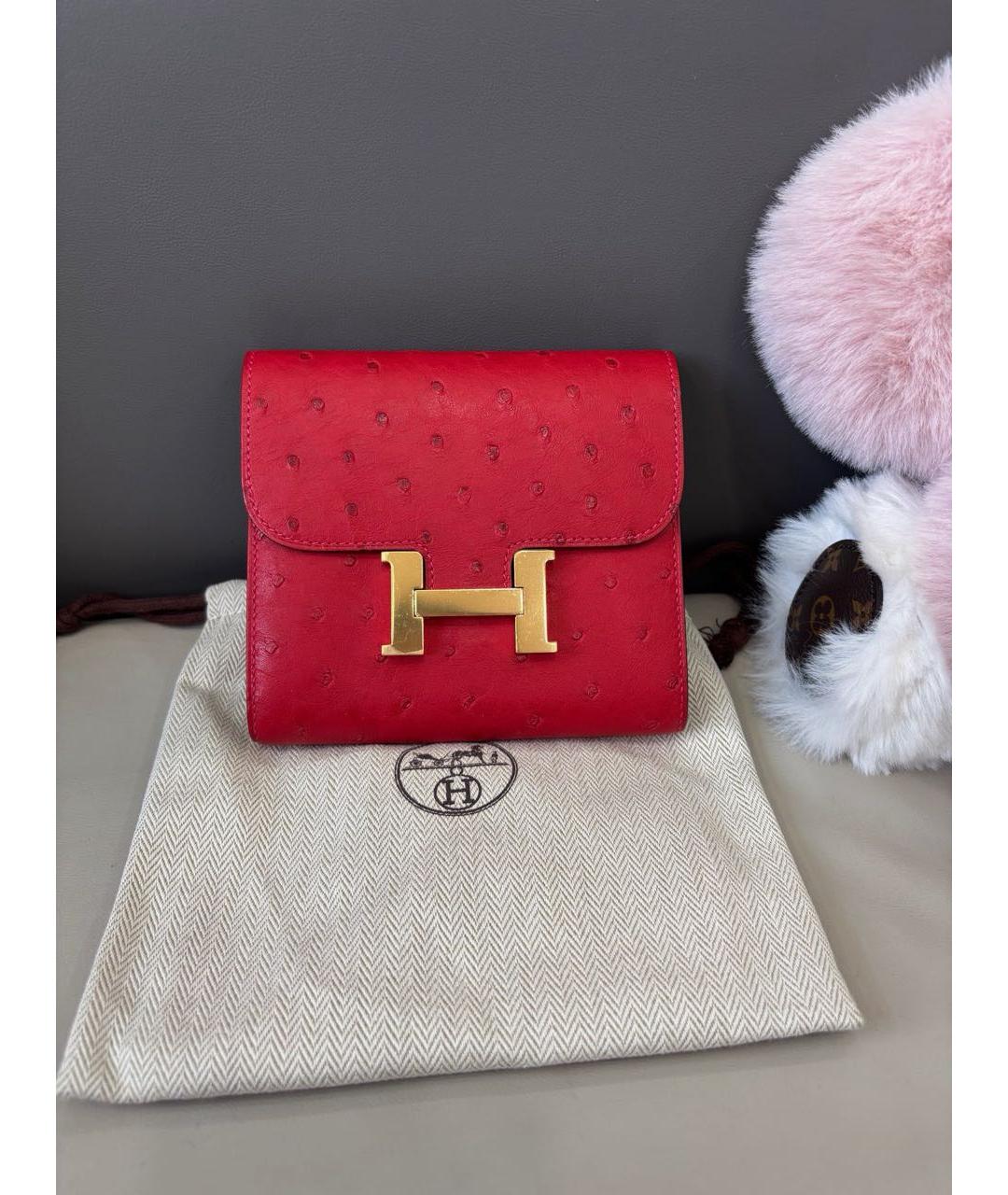 HERMES Красный кожаный кошелек, фото 2